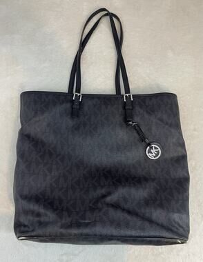 Michael Kors Jet Set Travel MK LOGO Leather Zip Shoulder Tote Bag 17”x15”